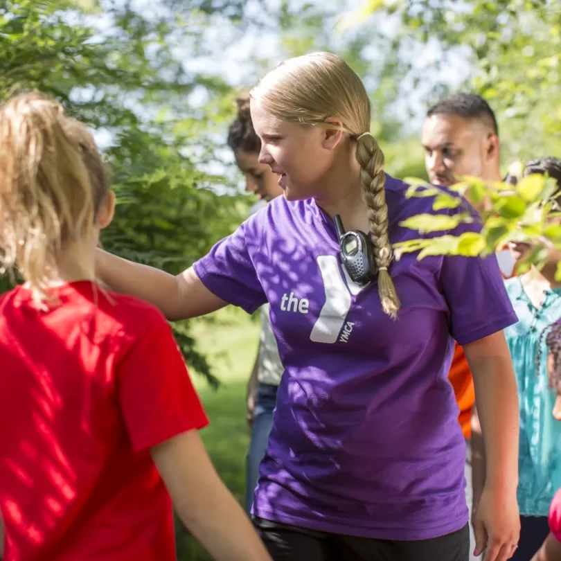 YMCA kids in the woods